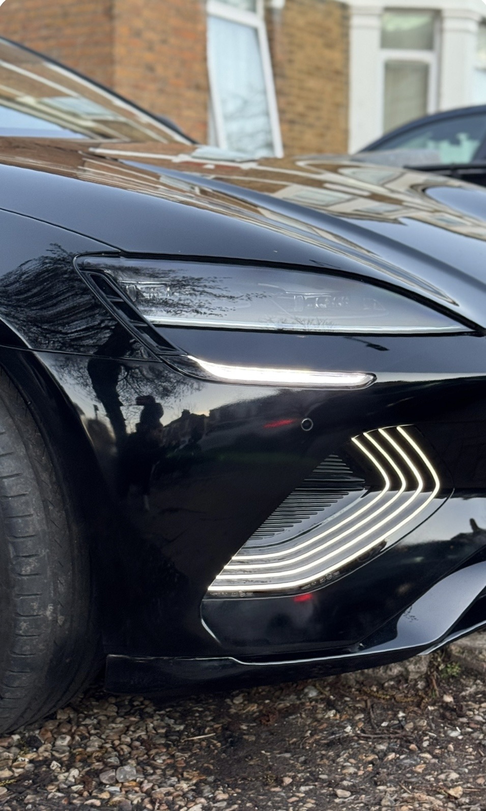Gloss black front end after repair